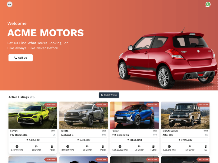 myshowroom online website theme 4